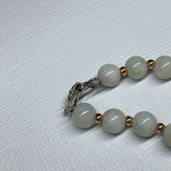 Vintage Semi Precious Stone and Gold Tone Beaded Bracelet - Picture 4 of 5